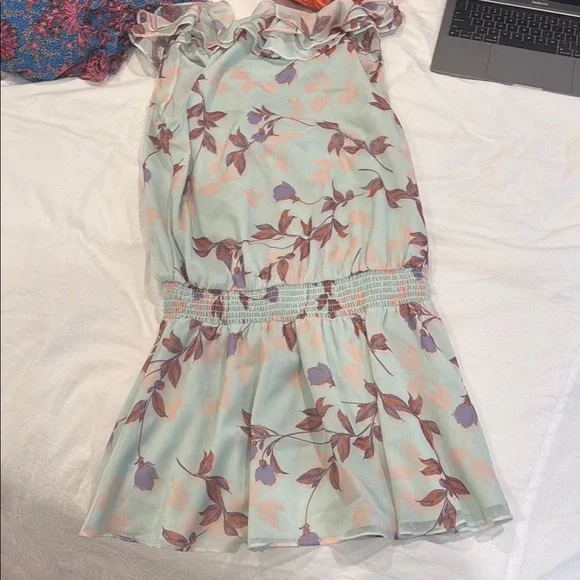 Amanda Uprichard Floral Mint Women’s Mini Dress - Picture 3 of 4